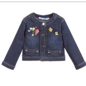 Mayoral • Embroidered Denim Cropped Jacket - 18 months